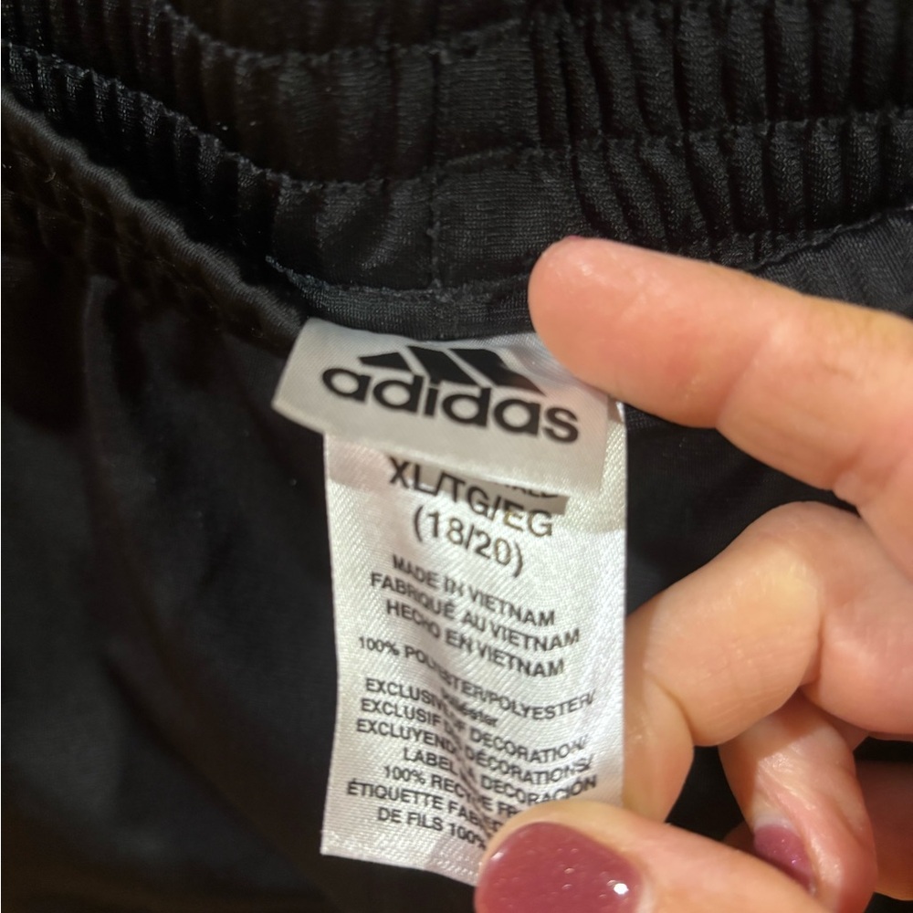 Adidas Kids Black Track Pants with White Stripes - Picture 5 of 5